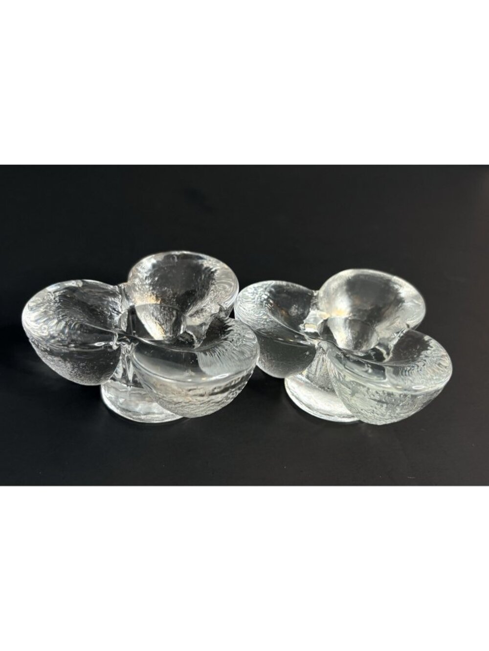 2 Kosta Boda Rolf Sinnemark Tulip Candle Holders Sweden Glass MCM 70s